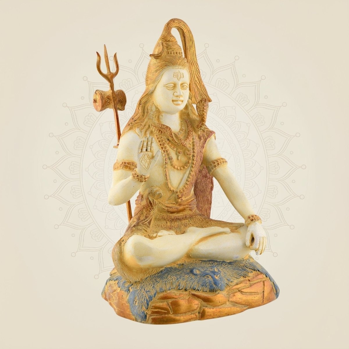 Meditating Brass Shiva Idol