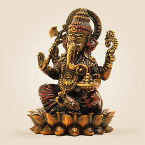 Chaturbhuj Ganesha Brass Idol