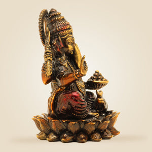 Chaturbhuj Ganesha Brass Statue