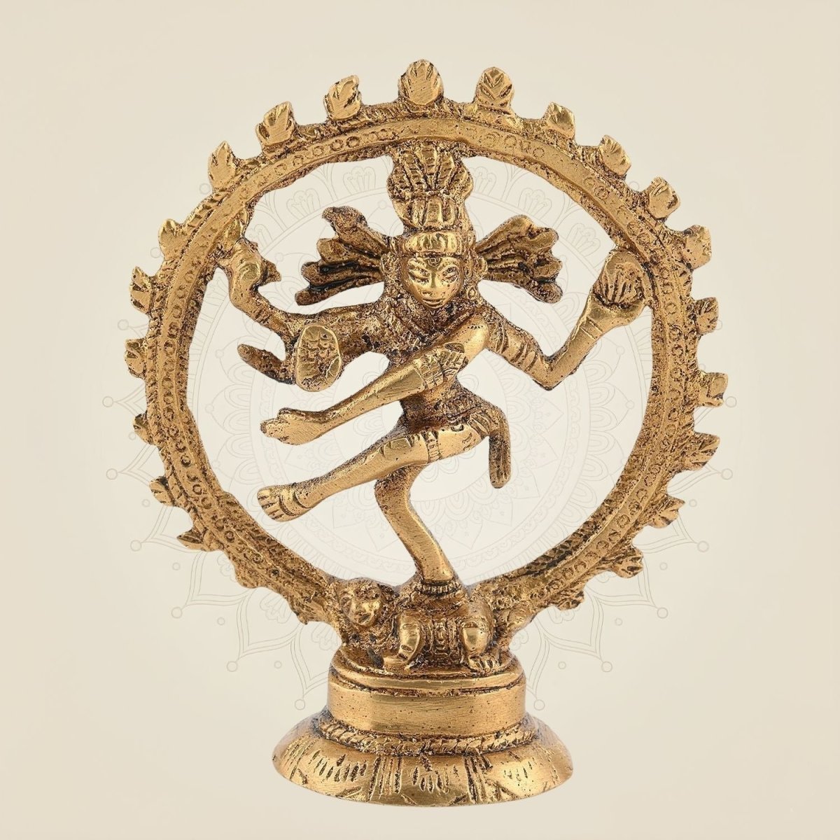 Nataraja Idol in Pure Brass Handcrafted Small Size 4" Divine Decor Statue - Luxeartisanship