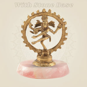 Brass Nataraja Sculpture with Stone Base