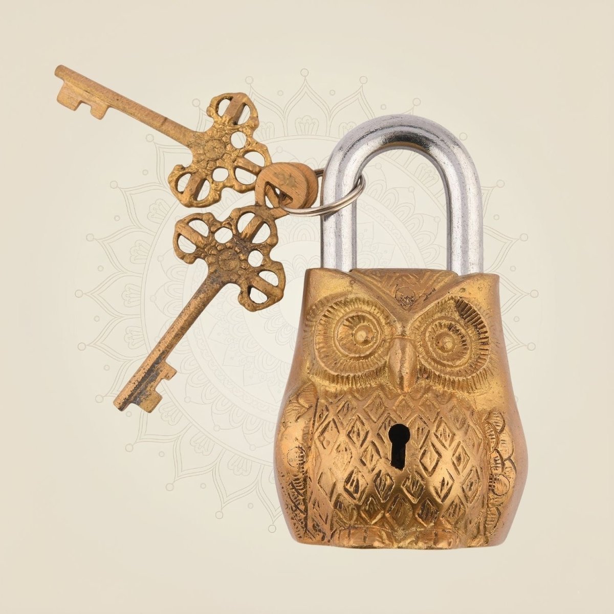 Owl Shape Brass Lock – 3 inch