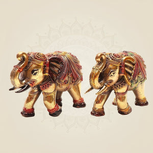 Pair of 4" Brass Elephants Home Décor