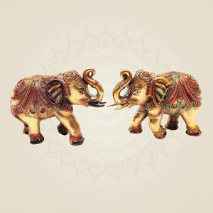 Brass Elephants – Lucky Trunk - Up Figurines for Home Décor