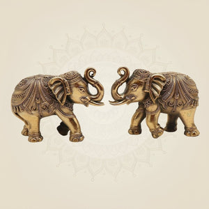 Pair of 4" Brass Elephants