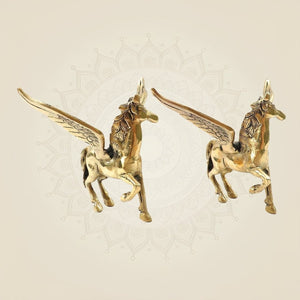 Pair of Brass Winged Horse Statue