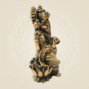 Panchaloha Bronze Ganapati Statue – Artistic Ganesha Craft 2.75" - Luxeartisanship