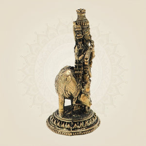 Panchaloha Krishna Playing Flute with Cow Bronze Idol 3"– Detailed Decorative Statue - Luxeartisanship