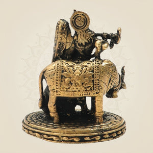Panchaloha Radha Krishna with Cow Bronze Idol – Fine Handcrafted Detailing - Luxeartisanship