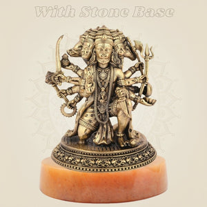 Panchmukhi Hanuman Idol 4.5" – Pure Brass Sculpture for Pooja & Protection - Luxeartisanship