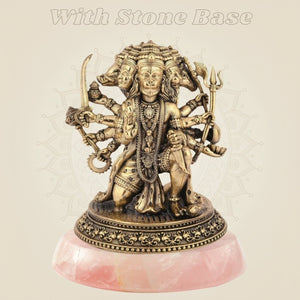 Panchmukhi Hanuman Idol 4.5" – Pure Brass Sculpture for Pooja & Protection - Luxeartisanship
