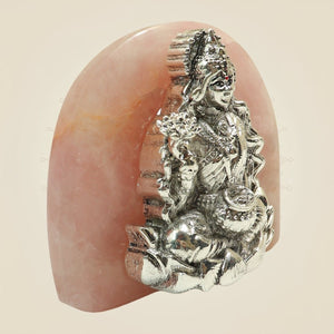 Premium Goddess Laxmi Idol – 999 Silver Plated with Stone Base | Luxury Gift - Luxeartisanship