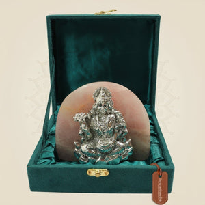 Premium Goddess Laxmi Idol – 999 Silver Plated with Stone Base | Luxury Gift - Luxeartisanship
