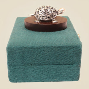 Pure 999 Silver Plated Ashta Lakshmi Tortoise with Shree Yantra for Festive Gifting - Luxeartisanship