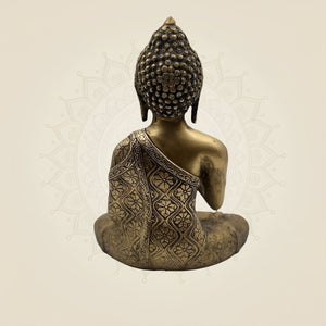 Pure Brass Buddha in Meditation Pose Sculpture