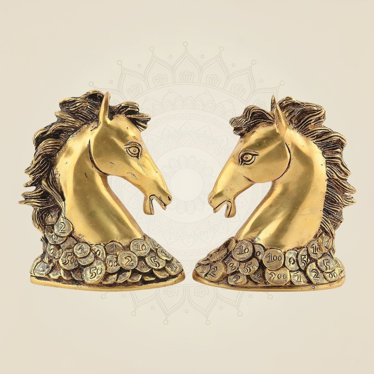 Pure Brass Horse Head Set of 2