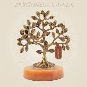 Pure Brass Kalpavriksha Tree of Life on stone base