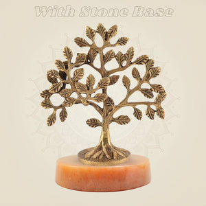 Pure Brass Kalpavriksha Tree of Life on stone base