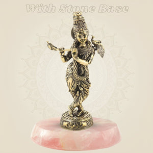 Pure Brass Krishna Playing Flute Idol β Spiritual Decor & Gift Showpiece 6.5 - Luxeartisanship