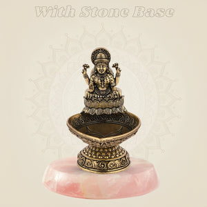 Pure Brass Laxmi Diya 3.5" Inch – Handcrafted Lightweight Spiritual Oil Lamp for Temple - Luxeartisanship