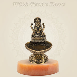 Pure Brass Laxmi Diya 3.5" Inch – Handcrafted Lightweight Spiritual Oil Lamp for Temple - Luxeartisanship