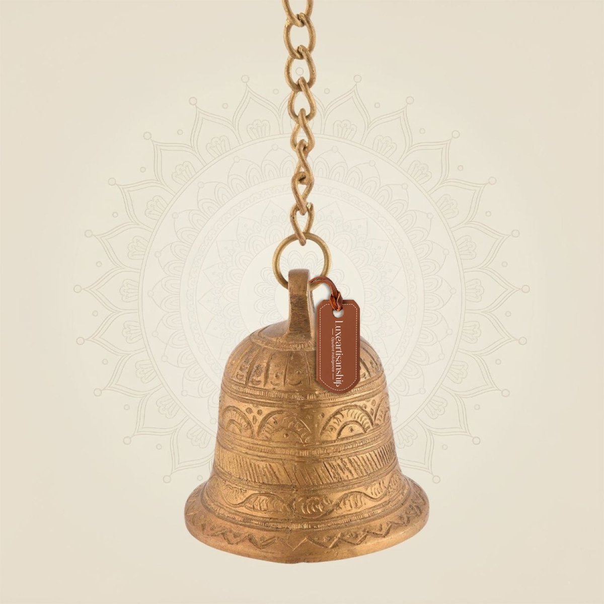 Pure Brass Mandir Bell With Chain Artisan