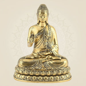 Pure Brass Meditating Buddha Idol