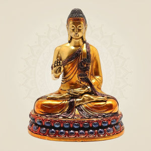Multi colored Pure Brass Buddha Idol