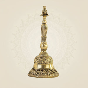Pure Brass Nandi pooja bell designed for a clear