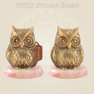 Pure Brass Owl Pair Artisan - 3"