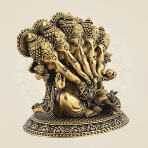 Pure Brass Panchmukhi Ganesh Murti