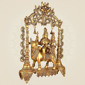 Pure Brass Vishnu Ji with Darbaar Idol