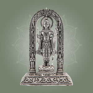 Ram Lalla Idol 4" – Silver Finish Brass Murti for Pooja & Temple Decor - Luxeartisanship