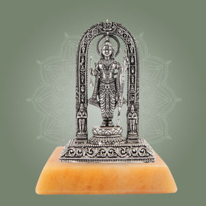 Ram Lalla Idol 4" – Silver Finish Brass Murti for Pooja & Temple Decor - Luxeartisanship