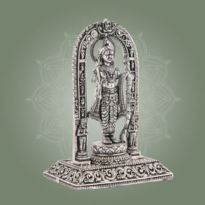 Ram Lalla Idol 4" – Silver Finish Brass Murti for Pooja & Temple Decor - Luxeartisanship