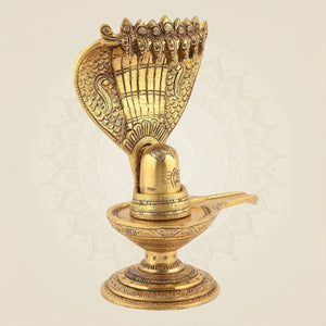 Shivling with Sheshnag Idol for Temple Decor