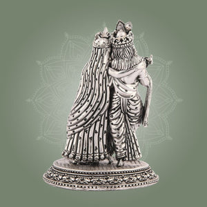 Silver Finish Brass Radha Krishna Statue– Luxeartisanship