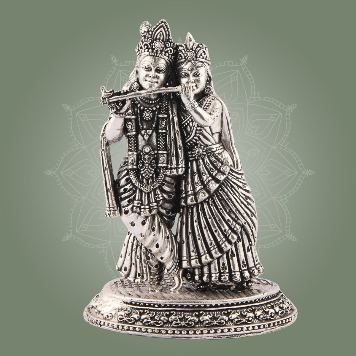 Silver Finish Radha Krishna Idol – Luxeartisanship