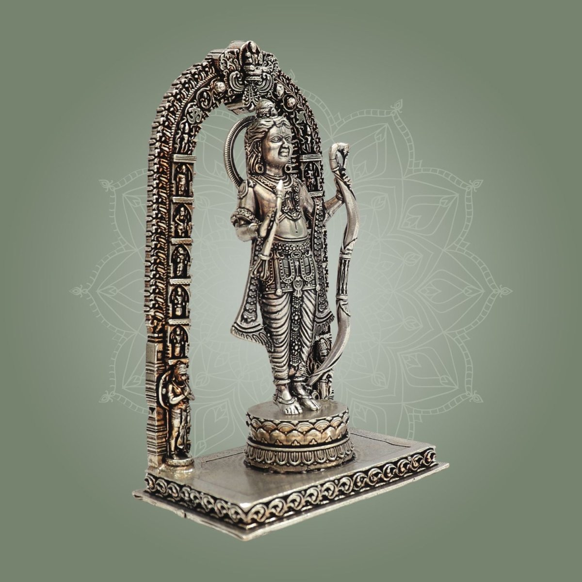 Silver Plated Brass Ram Lalla Statue 6" - Puja & Divine Gifting - Luxeartisanship