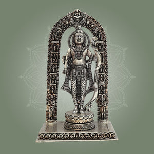 Silver Plated Brass Ram Lalla Statue 6" - Puja & Divine Gifting - Luxeartisanship