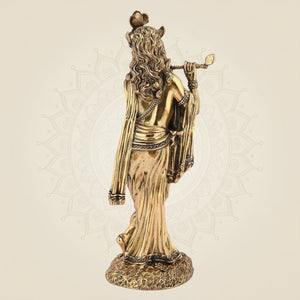 Standing Krishna with Flute Idol 10" Superfine Handcrafted Art Pure Brass Murti - Luxeartisanship