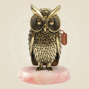 Superfine Brass Owl 4" – Elegant Emblem of Wisdom and Fortune - Luxeartisanship