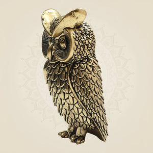 Superfine Brass Owl 4" – Elegant Emblem of Wisdom and Fortune - Luxeartisanship