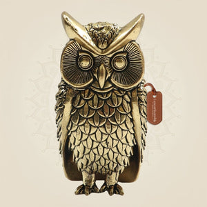 Superfine Brass Owl 4" – Elegant Emblem of Wisdom and Fortune - Luxeartisanship