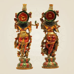 Brass Radha Krishna Idol Pair - Luxeartisanship