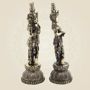 Brass Radha Krishna Idol Pair - Luxeartisanship