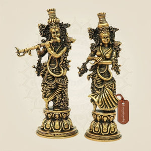 Superfine Radha Krishna Bronze Idol