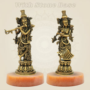 Radha Krishna on Stone base