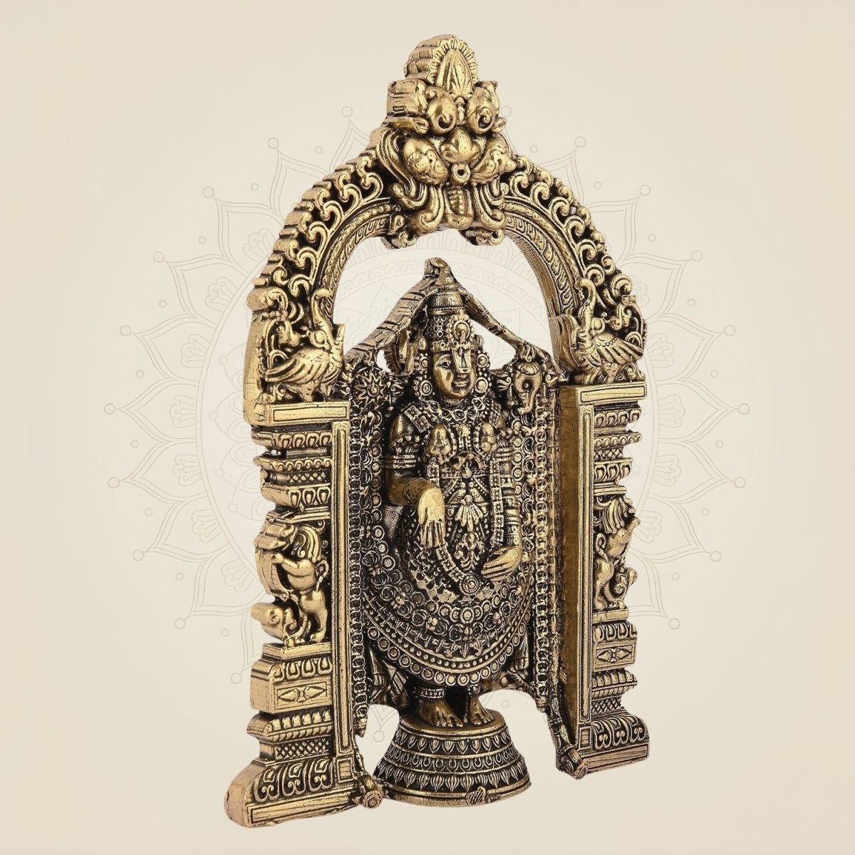 Traditional Tirupati Balaji brass sculpture