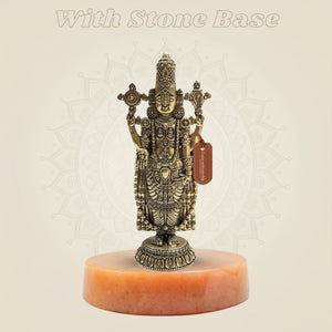 Tirupati Balaji Brass Murti 6.5"– Sacred Presence of Lord Venkateswara - Luxeartisanship